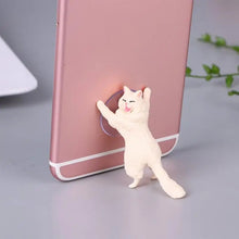 Load image into Gallery viewer, Cute Cat Phone Holder - White Cat - JBCoolCats