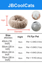 Load image into Gallery viewer, Luxury Fluffy Cat Bed - Size Chart -  JBCoolCats