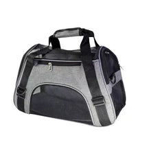 Load image into Gallery viewer, Gray and black pet carrier bag - Gray Mist Meow  - JBCoolCats