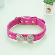 Load image into Gallery viewer, Rhinestone Bling Bow Cat Collar - Berry Chic - JBCoolCats