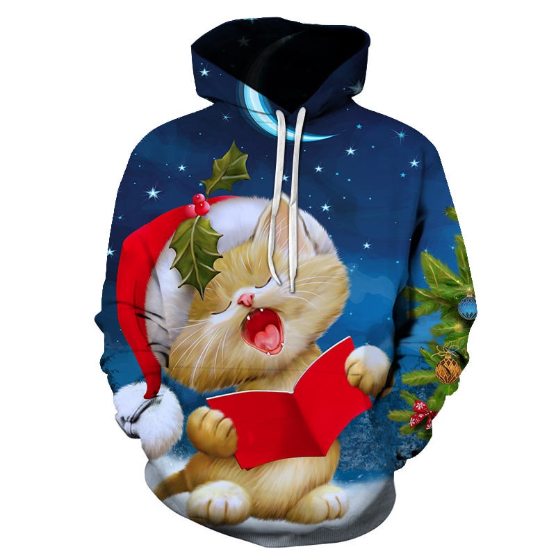 Christmas discount cat hoodie