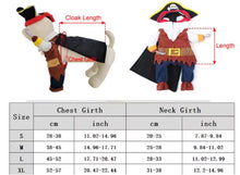 Load image into Gallery viewer, Funny Cat Pirate Suit - Size Chart - JBCoolCats