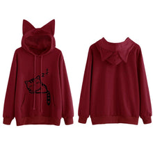 Load image into Gallery viewer, Your Sweet Kitty Hoodie - Burgandy Back & Front - JBCoolCats