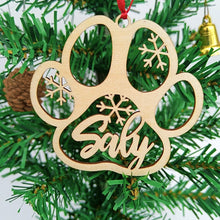 Load image into Gallery viewer, Personalized Paw Christmas Ornament - Details - JBCoolCats