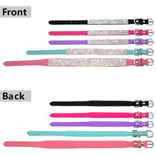 Load image into Gallery viewer, Rhinestone Suede Leather Cat Collar - Front + Back - JBCoolCats