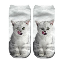 Load image into Gallery viewer, 3D Funny Cute Cartoon Kitten Socks - White & Gray - JBCoolCats