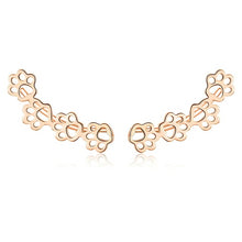 Load image into Gallery viewer, Trailing Cat Paw Footprint Earrings - Gold - JBCoolCats
