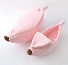 Load image into Gallery viewer, Cozy Cute Banana Cat Bed - Pink - JBCoolCats