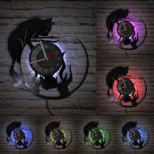 Load image into Gallery viewer, Cat Catching Fish Wall Clock - Led Option - JBCoolCats