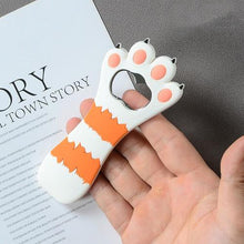 Load image into Gallery viewer, Cute Cartoon Cat Bottle Opener - Orange Striped Paw - JBCoolCats