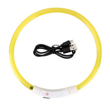Load image into Gallery viewer, Thin LED Glow In The Dark Cat Collar - Yellow - JBCoolCats
