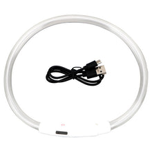 Load image into Gallery viewer, Thin LED Glow In The Dark Cat Collar - White - JBCoolCats