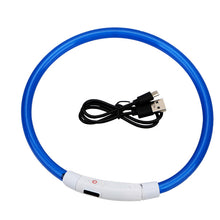 Load image into Gallery viewer, Thin LED Glow In The Dark Cat Collar - Blue - JBCoolCats