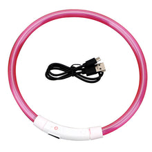 Load image into Gallery viewer, Thin LED Glow In The Dark Cat Collar - Pink - JBCoolCats