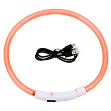 Load image into Gallery viewer, Thin LED Glow In The Dark Cat Collar - Orange - JBCoolCats