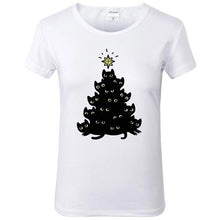 Load image into Gallery viewer, Stacked with Sass Christmas Tree Cat T-Shirt – Christmas – JBCoolCats