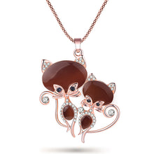 Load image into Gallery viewer, Bonsny Dual Cat Pendant - Copper - JBCoolCats