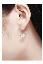 Load image into Gallery viewer, Sterling Silver Little Cat Drop Earrings - Alt View 2 - JBCoolCats