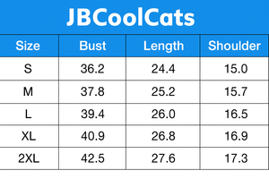 Christmas Puss & Boots Shirt - Size Chart - JBCoolCats
