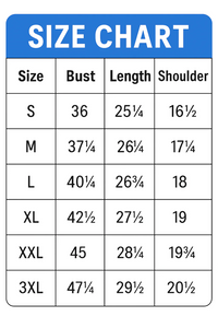 Fun Halloween Cat & Pumpkin T-Shirts - Size Chart - JBCoolCats