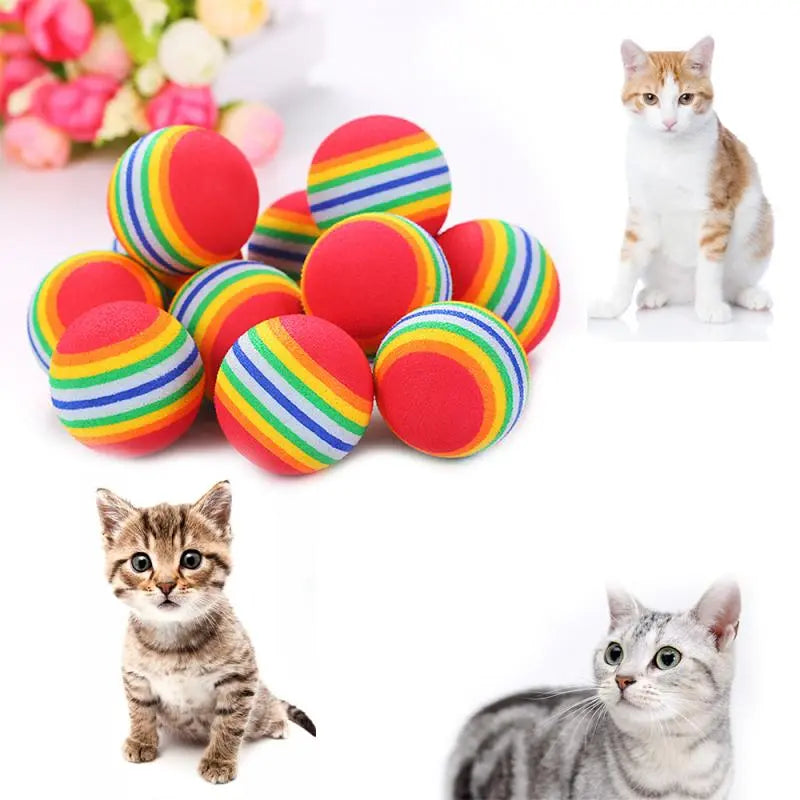 Kitten Soft Foam Rainbow Balls Cat Toys JBCoolCats
