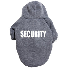 Load image into Gallery viewer, Gray pet hoodie with &#39;SECURITY&#39; text - JBCoolCats