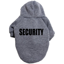 Load image into Gallery viewer, Gray pet hoodie with &#39;SECURITY&#39; text - JBCoolCats