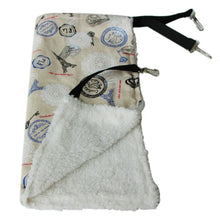 Load image into Gallery viewer, Folded fabric with travel-themed design and white sherpa lining The Purr‑fect Hangout Pet Hammock - 🗼 Parisian Paws Adventure
- JBCoolCats