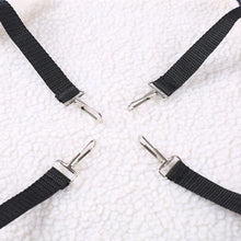 Load image into Gallery viewer, Four black straps with metal buckles -The Purr‑fect Hangout Pet Hammock – Features  - JBCoolCats