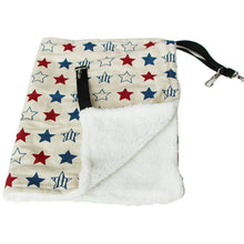 Load image into Gallery viewer, Blanket with star pattern and white sherpa lining - The Purr‑fect Hangout Pet Hammock - Starlight Snoozer - JBCoolCats