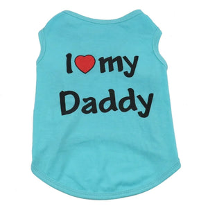 Turquoise tank top with 'I ❤️ my Daddy' text on a white background – JBCoolCats