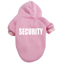 Load image into Gallery viewer, Pink pet hoodie with &#39;SECURITY&#39; text - JBCoolCats