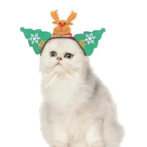 Cat Christmas Headband Décor - Reindeer & Christmas Trees - JBCoolCats