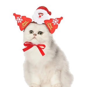 Cat Christmas Headband Décor - Santa & Christmas Trees - JBCoolCats