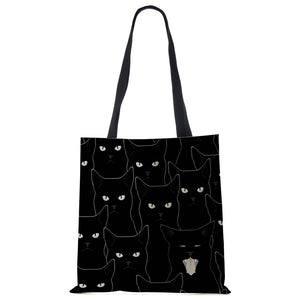 The Traveling Kitty Tote - Black Cats - JBCoolCats