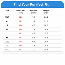 Load image into Gallery viewer, Size chart for clothing with measurements in inches The Cat-chy Quartet Tee- Shirt - Size Chart  - JBCoolCats