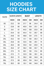 Load image into Gallery viewer, Hoodies size chart with measurements in inches and centimeters - Peeking Cat 3D Hoodie - JBCoolCats