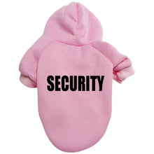 Load image into Gallery viewer, Pink pet hoodie with &#39;SECURITY&#39; text - JBCoolCats