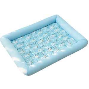 Cooling Silk Summer Cat Bed - Blue - JBCoolCats