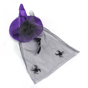 Halloween-themed cape with purple hat and black spiders - JBCoolCats