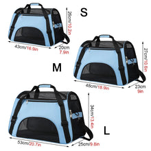 Load image into Gallery viewer, Pet carrier with size S, M, and L displayed and measured  -  Features - JBCoolCats