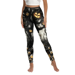 Midnight Mischief Halloween Leggings - Jack-O-Haunt - JBCoolCats
