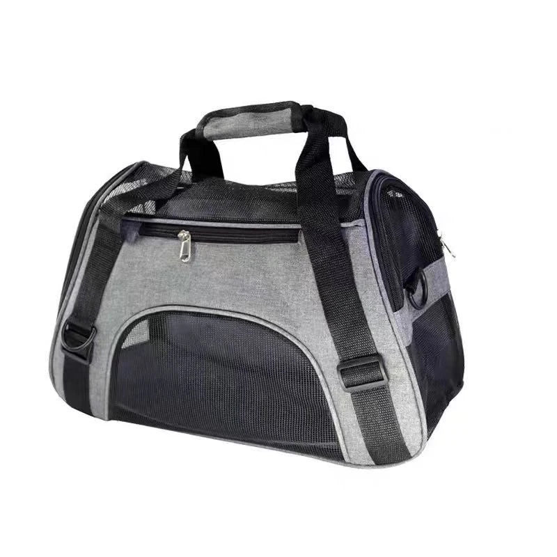 Gray and black pet carrier bag - Gray Mist Meow  - JBCoolCats
