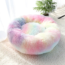Load image into Gallery viewer, Luxury Fluffy Cat Bed - Rainbow - JBCoolCats