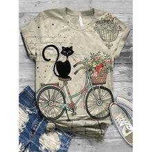 Load image into Gallery viewer, Cat on a Bicycle T-Shirt - Clothing - JBCoolCats