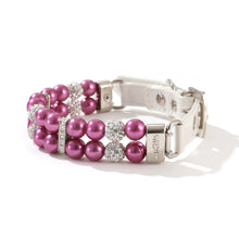 Load image into Gallery viewer, Pet collar with pink pearls and silver accentsPearl and Rhinestone Glam Collar - Purrberry Royale - JBCoolCats