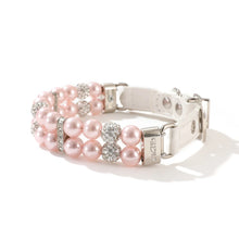 Load image into Gallery viewer, Pet collar with pink pearls and Rhinestones - Rosé Whiskers - JBCoolCats