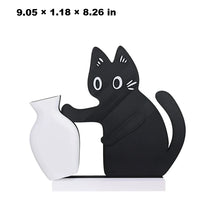Load image into Gallery viewer, Black cat-shaped object holding a white vase on a white background  Flower Vase Collection - Large - JBCoolCats