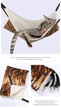 Load image into Gallery viewer, Cat in a hammock with leopard print and tiger stripe patterns, The Purr‑fect Hangout Pet Hammock – Features  - JBCoolCats