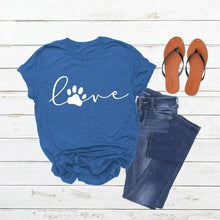 Load image into Gallery viewer, Cute Love Paw Print T Shirt - Clothing - JBCoolCats